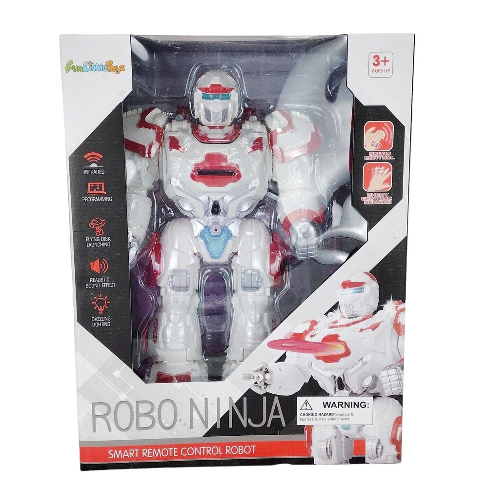 Robo Ninja Smart Remote Control Robot with Flying Disk Launcher Gesture Sensing